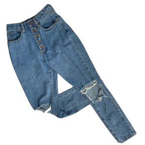 We Wore What The Danielle High Rise Straight Distressed Jeans Womens Size 24